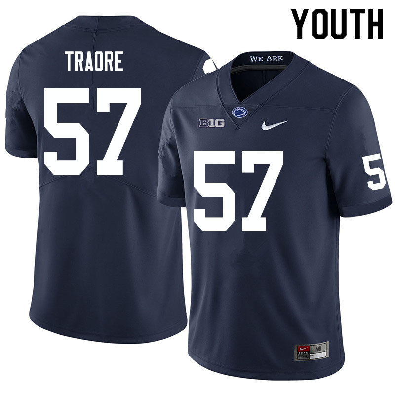 NCAA Nike Youth Penn State Nittany Lions Ibrahim Traore #57 College Football Authentic Navy Stitched Jersey ZAV1798GZ